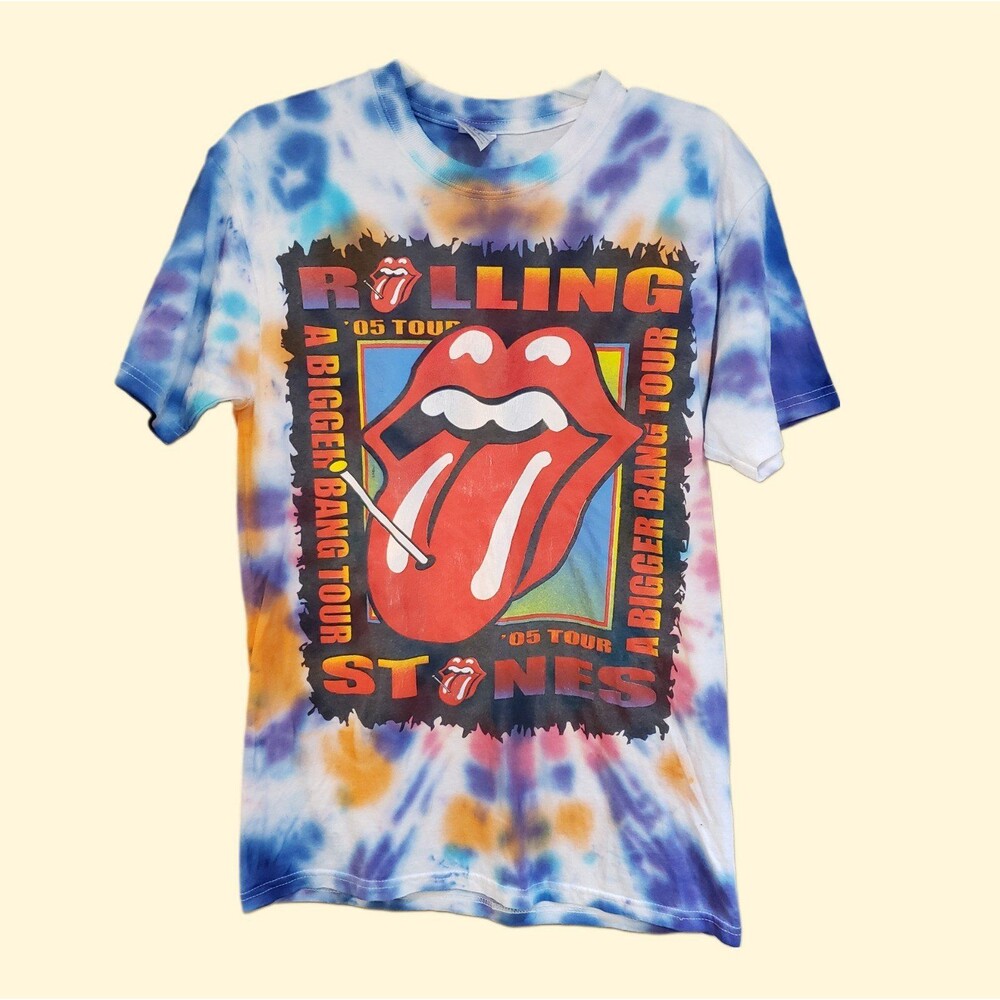 2006 The Rolling Stones Tie Dye A Bigger Bang Tour Concert Tee RARE